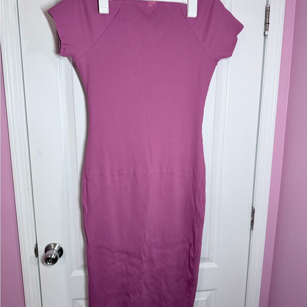 🎀PINK Victoria's Secret Ribbed Midi Dress in Mauve - Picture 4 of 6